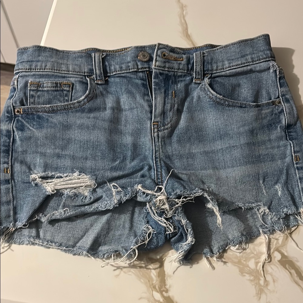 Old Navy Light Blue Distressed Jean Shorts